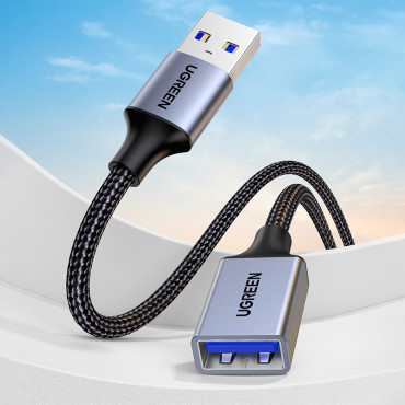 Ανθεκτική επέκταση καλωδίου USB 3.0 5GB / s 0.5m γκρι