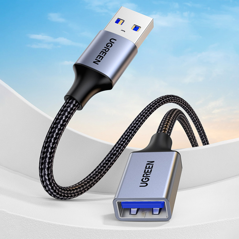 Holdbar USB 3.0 5GB / S kabelforlengelse 0.5m grå