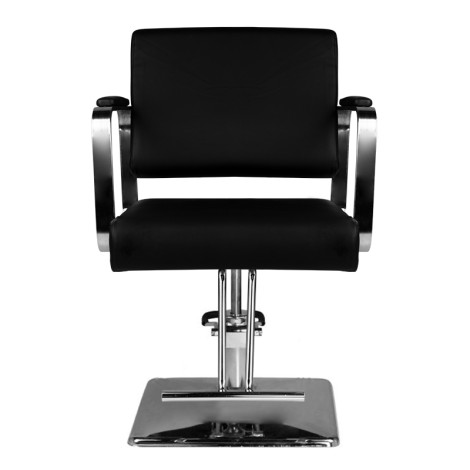 Silla de barbero Hair System HS202 negra — vista frontal