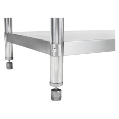 Table for kitchen Stainless steel worktop with a rack and lower shelf 120x60cm