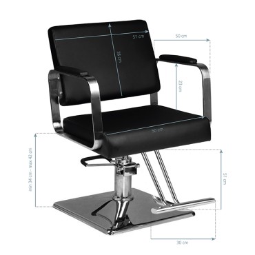 Hair System HS202 barberstol sort
