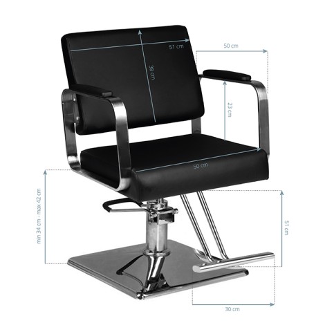 Frizerski stol Hair System HS202, črn