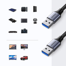Holdbar kabeltråd i USB 3.0 5GB / S 0.5m grå