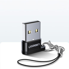 Adaptera adaptera ligzda ar USB-C spraudni USB melnā krāsā