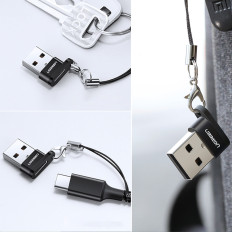 Adaptera adaptera ligzda ar USB-C spraudni USB melnā krāsā