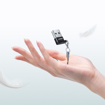 Adaptera adaptera ligzda ar USB-C spraudni USB melnā krāsā
