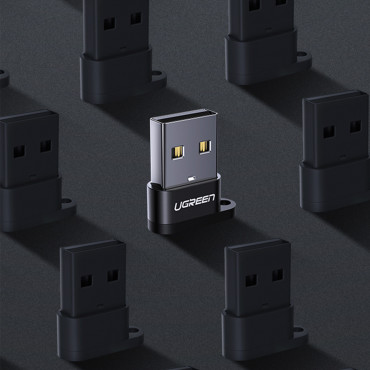 Adaptera adaptera ligzda ar USB-C spraudni USB melnā krāsā
