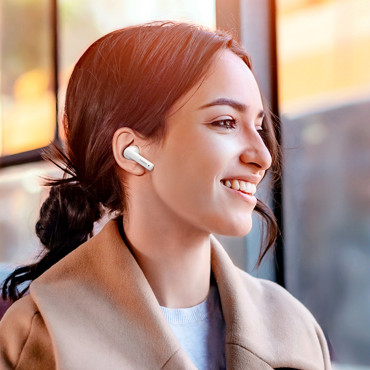 Brezžične slušalke Bluetooth TWS ANC WS106 Hitune T3 bela