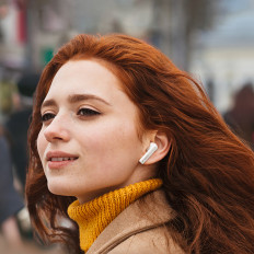Brezžične slušalke Bluetooth TWS ANC WS106 Hitune T3 bela
