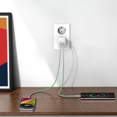Snabb Gan 2x USB-C 45W QC PD Vit