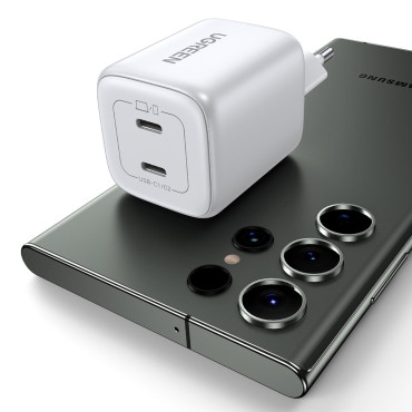 Quick Gan 2x USB-C 45W QC PD White