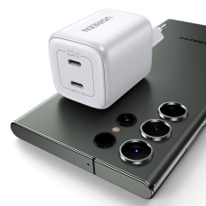 Snabb Gan 2x USB-C 45W QC PD Vit