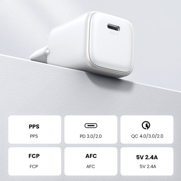 Fast Coder Celelos Gan 1x USB-C 30W PD Nexode Mini Branco