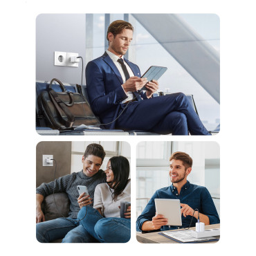 Fast Gan 1x USB-C 20W PD Nexode Mini caricabatterie macchina bianca