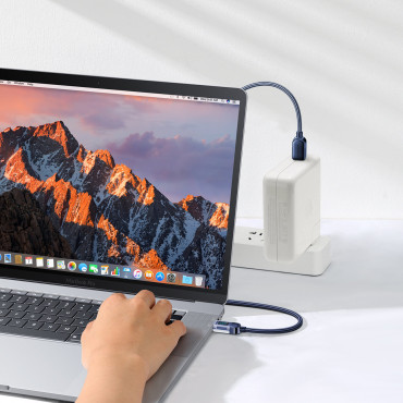 Kabel USB-C kabel za hiter polnjenje in prenos podatkov 100W 1,2 m modra