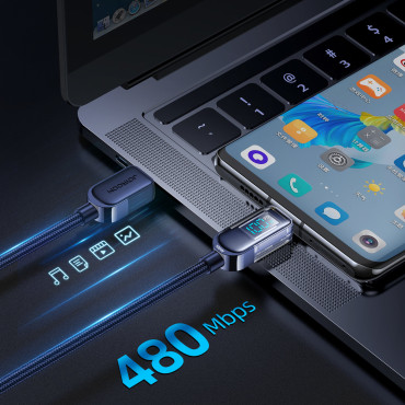 Καλώδιο καλωδίου USB-C για γρήγορη φόρτιση και μεταφορά δεδομένων 100W 1,2 m μπλε