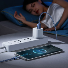 Kabel USB-C kabel za hiter polnjenje in prenos podatkov 100W 1,2 m modra