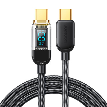Cabo USB-C de cabo para carregamento rápido e transferência de dados 100W 1.2 M Preto