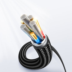 Cabo USB-C de cabo para carregamento rápido e transferência de dados 100W 1.2 M Preto