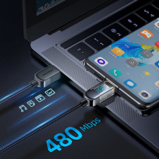 Cabo USB-C de cabo para carregamento rápido e transferência de dados 100W 1.2 M Preto