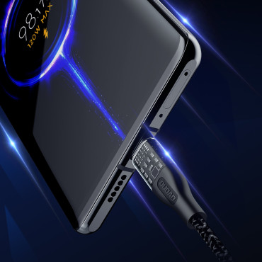 Kabelkabel för snabb lastning USB-C 120W 1m Grå