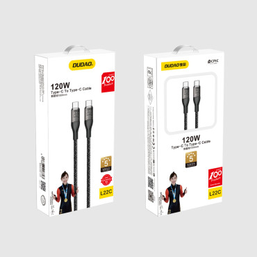 Cable cable for quick loading USB-C 120W 1M gray