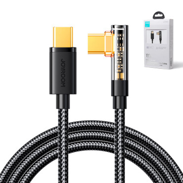 Cabo USB-C inclinado para carregamento rápido e transferência de dados 100 W 1.2m Preto