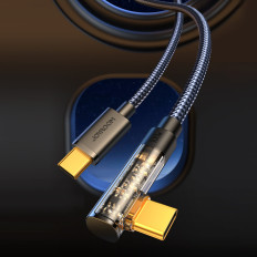 Cabo USB-C inclinado para carregamento rápido e transferência de dados 100 W 1.2m Preto