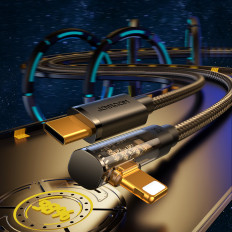 Angular iPhone-bliksemkabel - USB-C voor snel opladen 20W 1.2m zwart