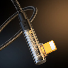 Vinkel iPhone Lightning Cable - USB-C för snabb laddning 20W 1.2m svart