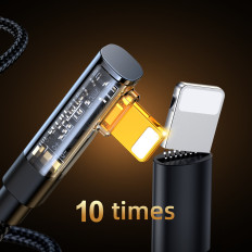 Ankularni iPhone Lightning Cable - USB-C za hitro polnjenje 20W 1.2m Črna