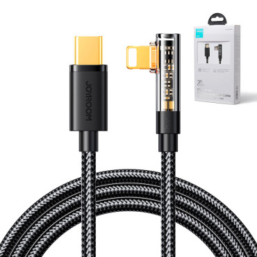 Stūra iPhone zibens kabelis - USB-C ātrai uzlādēšanai 20W 1.2m Black