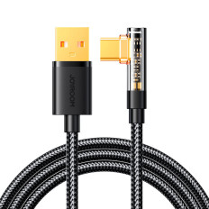Cable USB-C en ángulo - USB para la carga rápida y la transferencia de datos 3A 1.2m negro