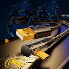 Cable USB-C en ángulo - USB para la carga rápida y la transferencia de datos 3A 1.2m negro