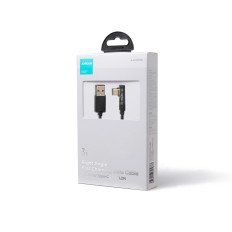 Vinklad USB-C-kabel - USB för snabb lastning och dataöverföring 3a 1.2m svart