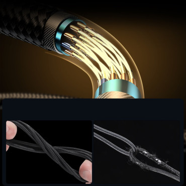 Vinklad USB-C-kabel - USB för snabb lastning och dataöverföring 3a 1.2m svart