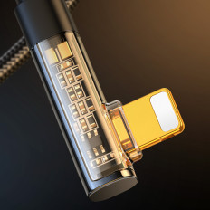 Vinkel iPhone Lightning Cable - USB för laddning och dataöverföring 2.4a 1.2m svart