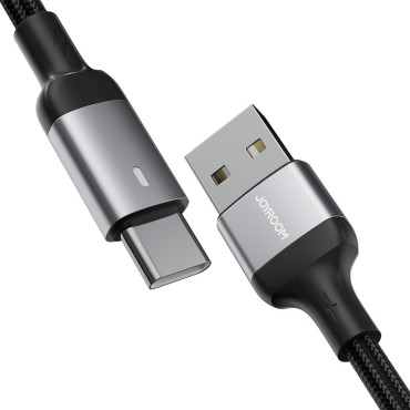 Kabeļu USB kabelis - USB-C ātrai uzlādēšanai A10 sērija 3a 1.2m Black