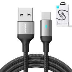 Kabelio USB kabelis - USB-C greito įkrovimo A10 serijos 3A 1.2m juoda