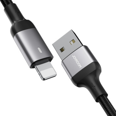 Kabeļu iPhone Wire USB - Zibens ātrai uzlādēšanai A10 Series 2.4a 2m melns