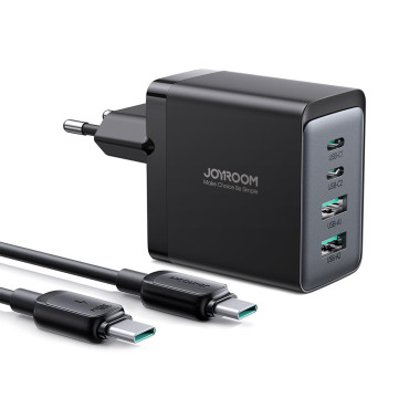GAN 67W 2x USB 2x USB-C + USB-C kabelladdare 1.2m svart