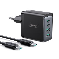 GAN 67W 2x USB 2x USB-C + USB-C kabelladdare 1.2m svart