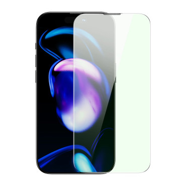 Vidrio templado para iPhone 14 Pro en toda la pantalla. 0.3mm Luz anti azul