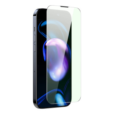 Vidrio templado para iPhone 14 Pro en toda la pantalla. 0.3mm Luz anti azul