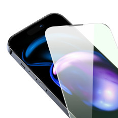 Vidrio templado para iPhone 14 Pro en toda la pantalla. 0.3mm Luz anti azul