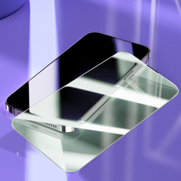 Vidrio templado para iPhone 14 Pro en toda la pantalla. 0.3mm Luz anti azul