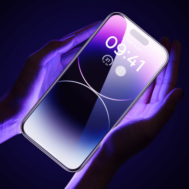 2x Hermated Glass för iPhone 14 Pro för hela skärmen med en högtalare sköld 0.3mm