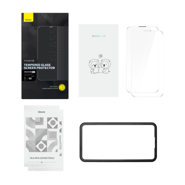 2x Hermated Glass för iPhone 14 Pro för hela skärmen med en högtalare sköld 0.3mm