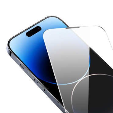 Verre trempé pour iPhone 14 Pro Max pour l'écran entier avec une couverture de haut-parleur 0.3mm