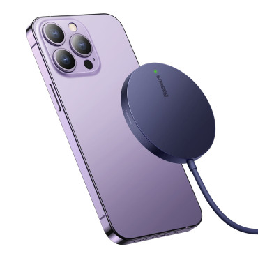 Vienkāršs magnētiskais magnētiskais lādētājs vienkāršs MagSafe Qi 15W violets